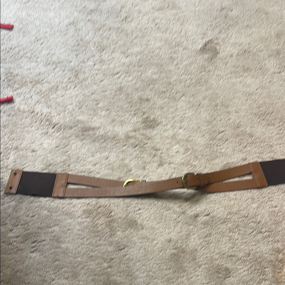 Wide Brown Leather Belt with Rustic Charm